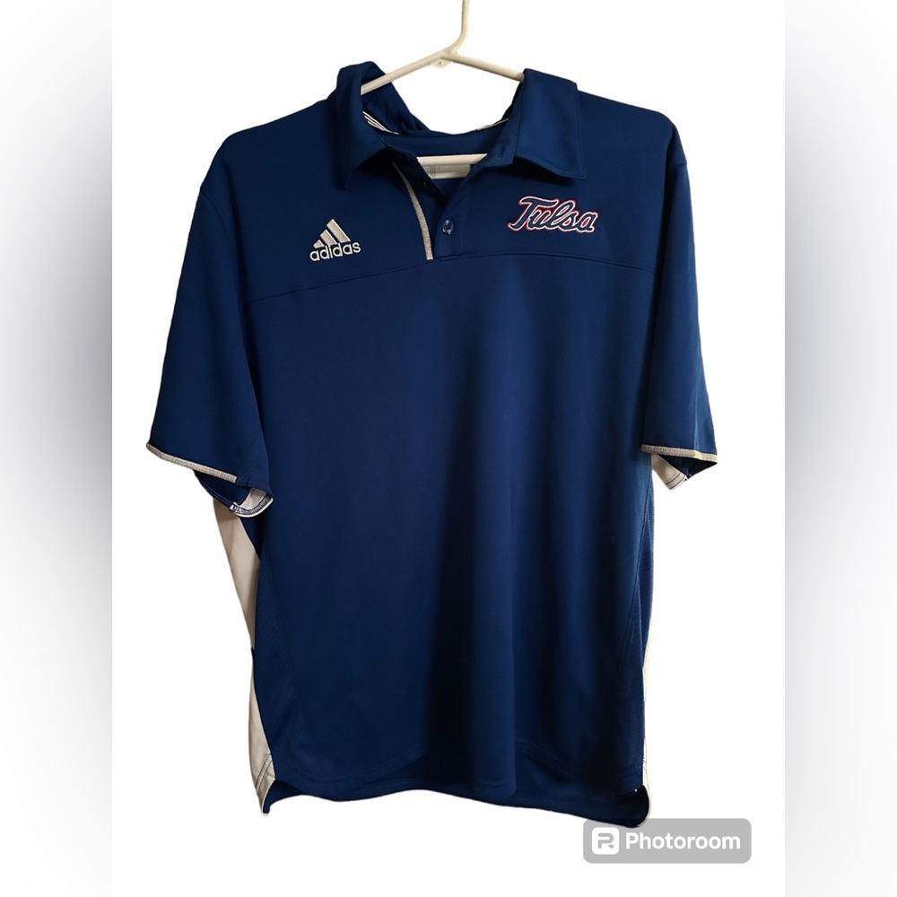 Adidas Univ of Tulsa Polo Shirt size large
